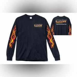 Tony Robbins Fire Crew T-Shirt Men's Size Med Black Long Sleeve Firewalk Team
